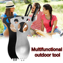 Multi Functional Fork Carabiner EDC Tool Wrench Spoon Opener For Outdoor Ca Top