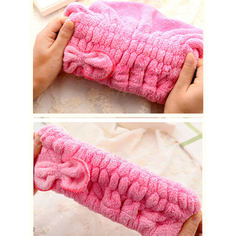 1x Magic Dry Hair Cap Shower Cap Super Absorbent Microfiber Hair Wrap Towel  Bj
