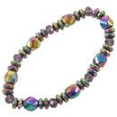Unisex Mode Multicolor Magnetic Bracelet Beads Hematite Stone for Therapy