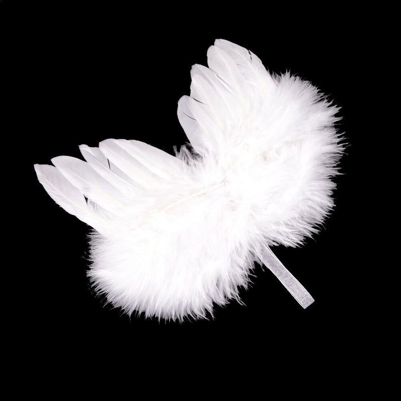 Infant Newborn Boy Girl Fairy Feather Pure white Angel Wings Decor OZ