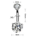 7x/Set Stainless Steel Crystal Belly Button Rings Navel Body Jewelry Piercing lj