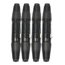 Black 8pcs 4 Male 4 Female XLR 3Pin Microphone Audio Cable Connectors Plugs A