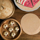 100pcs Unbleached Air Fryer Liners,22.8cm Bamboo Steamer Liners,Silicone oi
