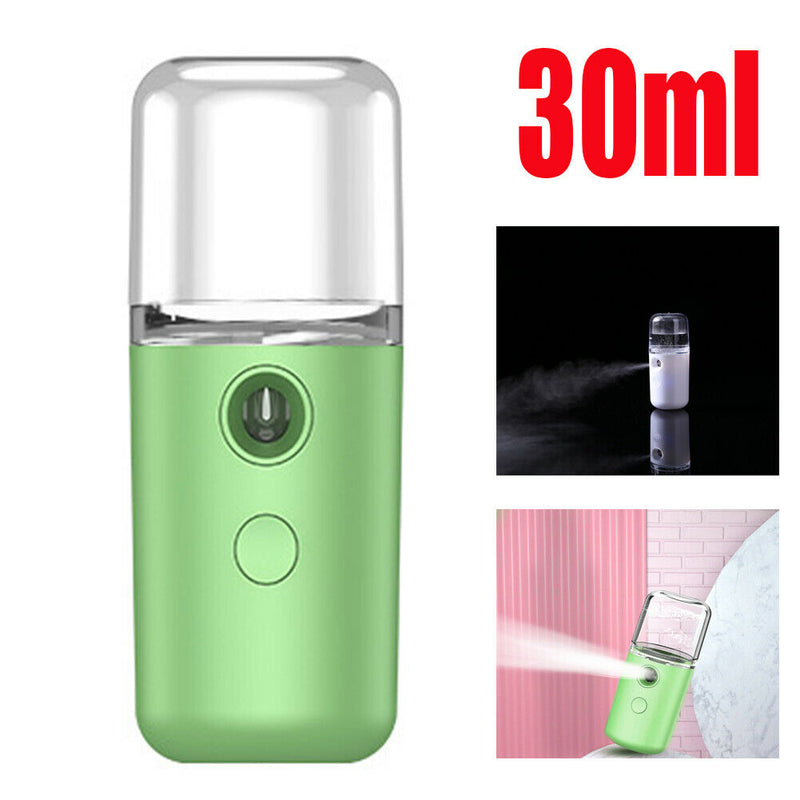 30ml USB Face Skin Steamer Nano Humidifier Cool Mist Moisturizing Sprayer Green