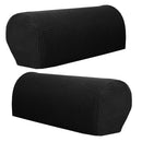 Set of 2 Universal Furniture Armrest Covers Sofa Couch Arm Protector Black