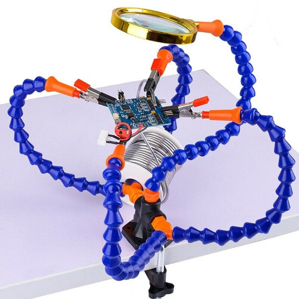 Bench Vise Table Clamp Soldering Station With 5Pc Flexible Arms Soldering I Z6O5