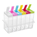 6pcs/Set Kitchen Spice Storage Bottle Jars Clear Salt Pepper Seasoning Box