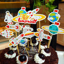 Cake Topper Rocket Cake Insert Card Wedding Birthday Party Supply Decoration OZ