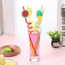 4pcs Reusable PVC Drinking Straws Cute Fruit Straws Hawaii Party Table DecME