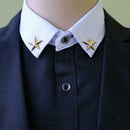 3 Pairs Star Brooch Pin, Collar Tips for Men Corsage Pin, Business Collar Pin