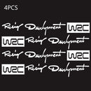 4pcs Car Stickers Racing Development WRC Door Handle Vinyl Decals (White) A