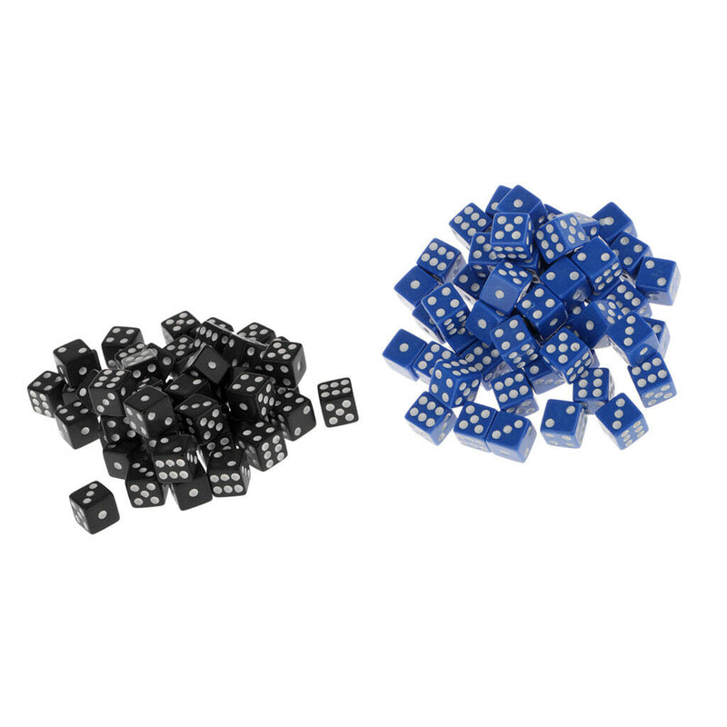 100Pc Acrylic 12mm Six Sided D6 Dice Die for Dungeons & Dragons Role Playing