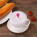 Silicone Cup Cover Small Bean Sprout Heat Resistant Cups Lid (Rose Red) A