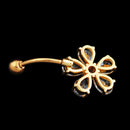 zircon Navel Barbell Body Flower Belly Button Ring Body Jewelry