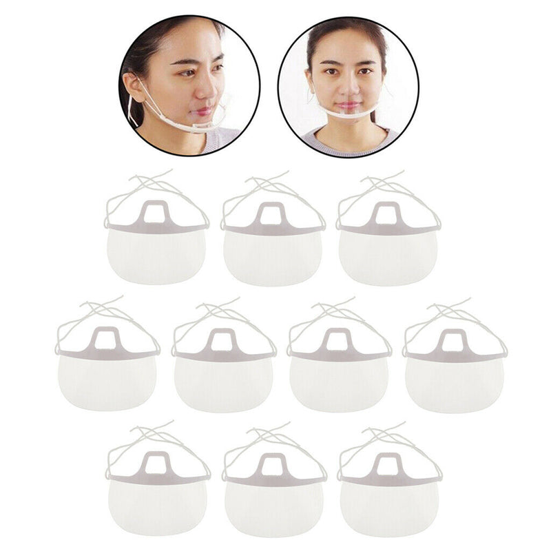 10pcs Mouth Shield Guard Visor Cover Anti-Splash Reusable Hotel Food Maker