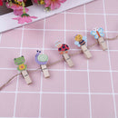 10pcs animal wooden clip with hemp rope photo paper clothespin craft clipR6