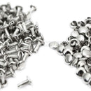 100pcs Double Cap Rivet Tubular Metal Leather Craft Repairs Studs