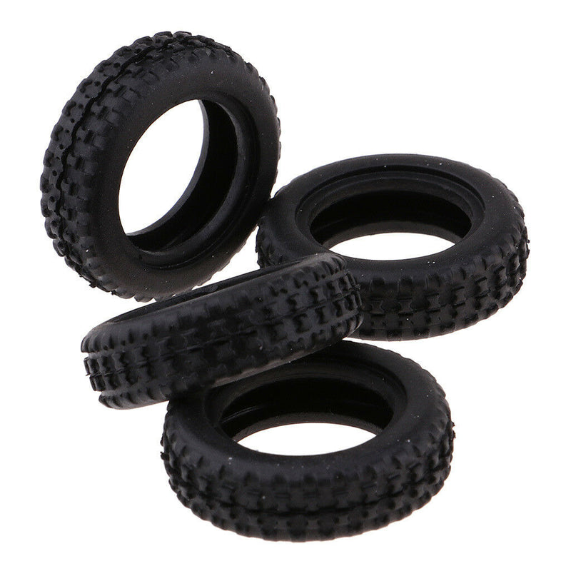 Durable Plastic Tire Tyre Black for WLtoys K979/K989 Spare Parts, Pack of 4