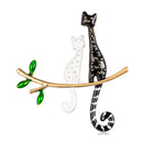 Enamel Cartoon Cat Lying Branch Brooch Pin Collar Decor Badge Banquet Jewe FT