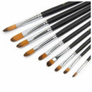 9pcs Watercolor Oil Painting Brush Set Nylon Paint Brushes