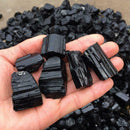 100g Natural Black Crystal Tourmaline Rough Stone Rock Specimen DIYDecor Mi T1P2
