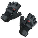 Pair of Black Stylish Leather Fingerless Gloves For Men