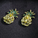 Womens Girls Cute Shiny Pineapple Studs