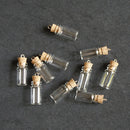 10* Mini Plastic Perfume Bottles Cork Potion Vials Charms Necklace Pendant DIY