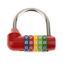 2pcs 5-Digit Security Combination Lock Bag Suitcase Padlock Number Code Red