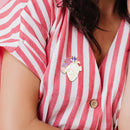 Anatomical Heart Enamel Pins Brooch Shirt Jacket Lapel Badge Gift (White) A