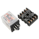 MK2P-I Clear Shell DPDT AC220V Coil Power Relay Socket Base I5A2