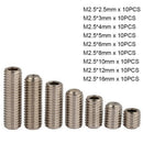 90pc M2.5 x (2.5-16mm) Cup Point Allen Socket Set Grub Screw Kit Ni Plated Steel