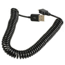 Spiral Coiled USB 2.0 A Male to Micro USB B 5Pin Adaptor Spring Cable
