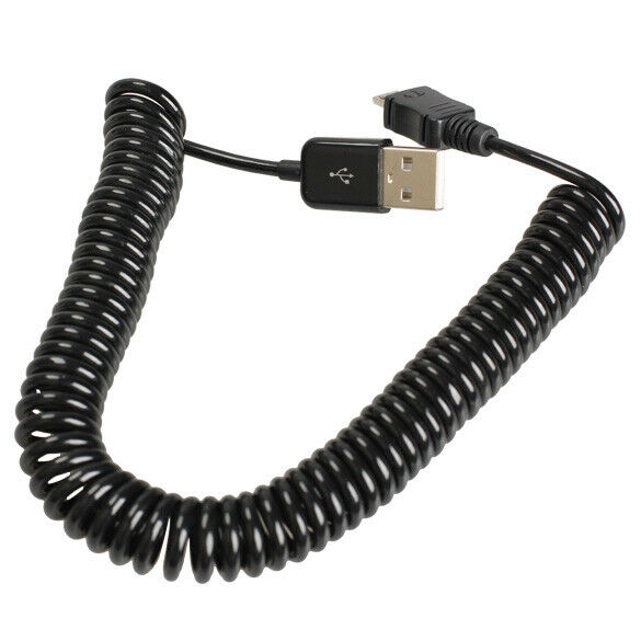Spiral Coiled USB 2.0 A Male to Micro USB B 5Pin Adaptor Spring Cable