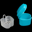 1pc Denture Bath Box Case Dental False Teeth Storage Box Hanging Net Container