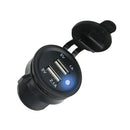 12V-24V 2 USB Port Car Charger Cigarette Lighter Socket Power Adapter +Wire Fuse