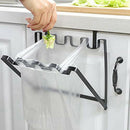 Wrought Iron Cabinet Door Clip Hanging Garbage Bag Rack Collapsible Garbage