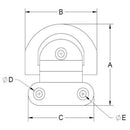 Folding Cushion For Boats Eye, 1.8 "Width 5/16" Ring 316 Stainless Steel
