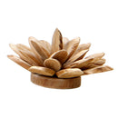Wooden Lotus Shape Desktop Decor Wood Flower Petal Home Office Decoration M