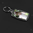 10x Oblong Shape Acrylic Clear Keyrings Insert Photo Key Chains 33x46mm