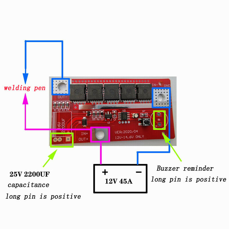 Lithium Battery Energy Storage Spot Welding Board DIY Welder PCB Circuit Mod Hn