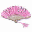 Lady Bamboo Ribs Foldable Summer Tool Hand Fan Decoration Pink D6K3