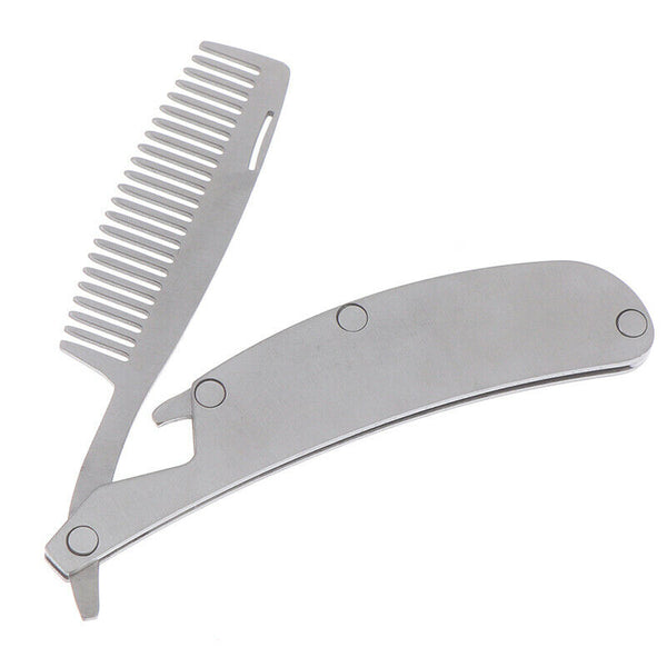 Stainless steel Hair Comb Men Dedicated Folding Comb Beard Brush Hair Care Too-