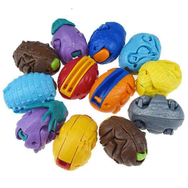 Deformation Dinosaur Eggs Plastics Assembly Animal Egg Toys for Kids Random A#S