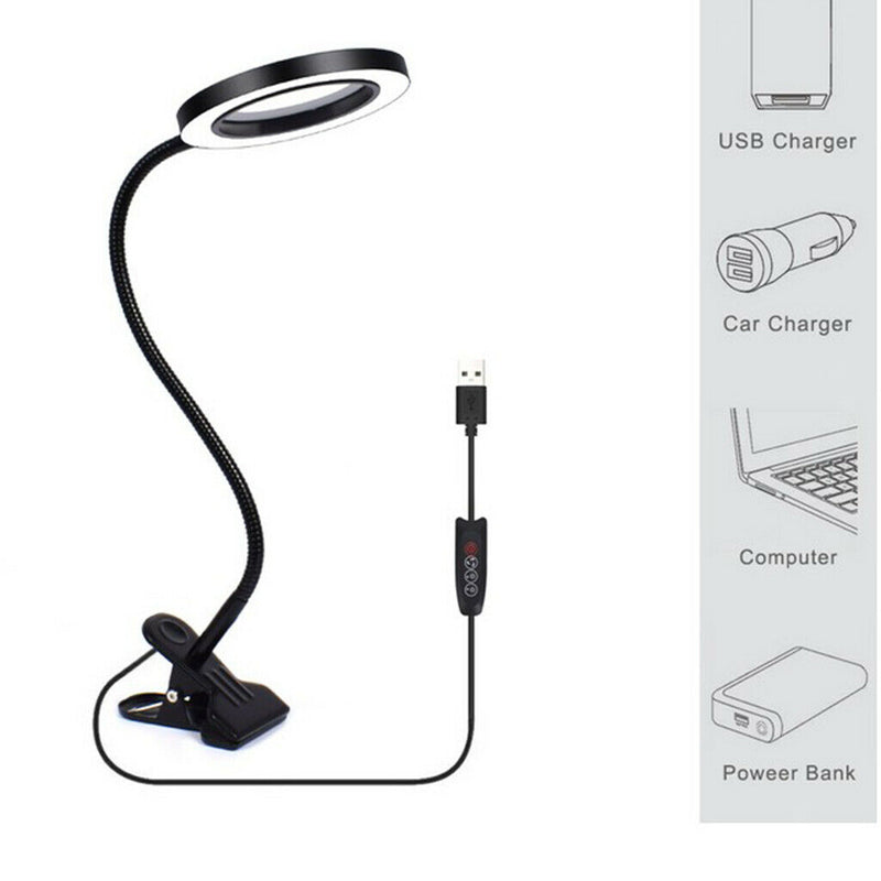 Third Helping Hand Soldering Tool 3X Magnifying Glass USB LED Lamp Desk Clamp