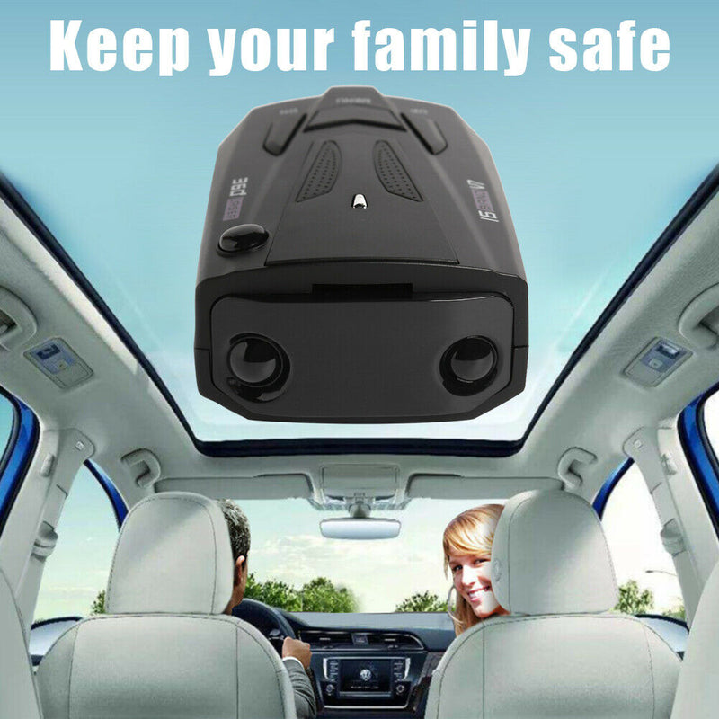 V7 2020 Car Radar Detector English Russian Human Voice Speed Alert (Black)
