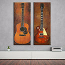 Set of 2pcs Guitar Canvas Print Wall Art Painting Pictures Home Decor