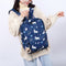 Cute Pony Print Backpack Women Casual Rucksack Girl Schoolbag (Dark Blue)