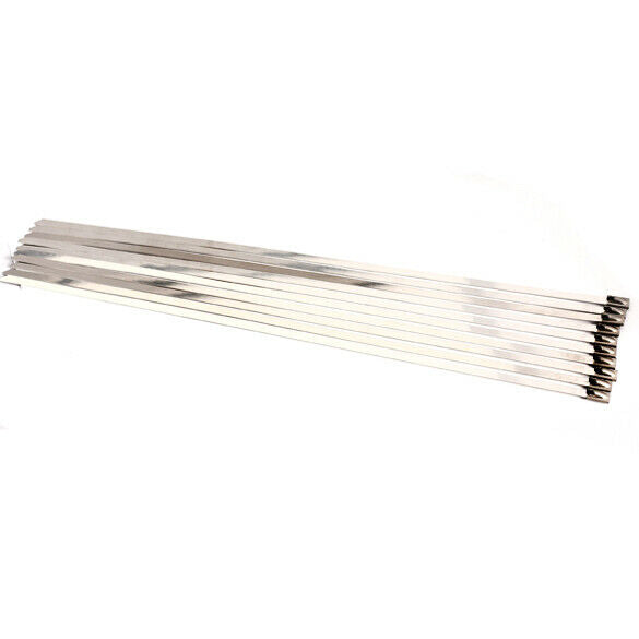 100PCS 4.6x300mm Stainless Steel Exhaust Wrap Coated Locking Cable Zip Ties A