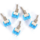 10Pcs Blue MTS-102 3-Pin 6MM Mini SPDT ON-ON 6A 125VAC Toggle Switches  Z Ew